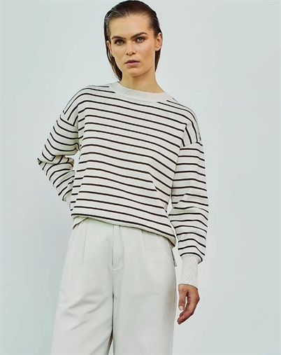 Barbara Striped Pullover Strik - WITHBLACK